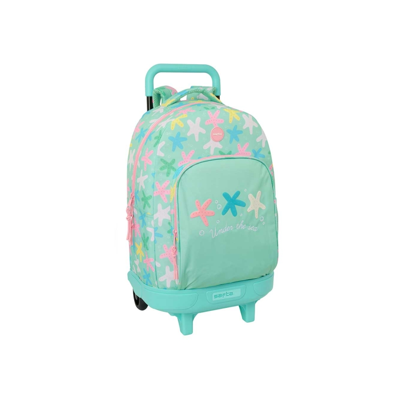 Sac à roulettes Safta 33L vert avec porte-bouteille