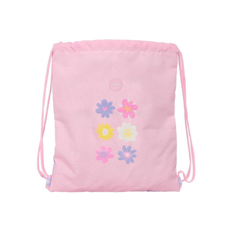Sac plat Safta Bouquet 5L rose pastel avec poche zippée Sac plat Safta Bouquet 5L rose pastel avec poche zippée
