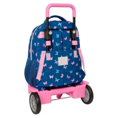 Sac à dos trolley amovible Blackfit8 Papillons bleu marine