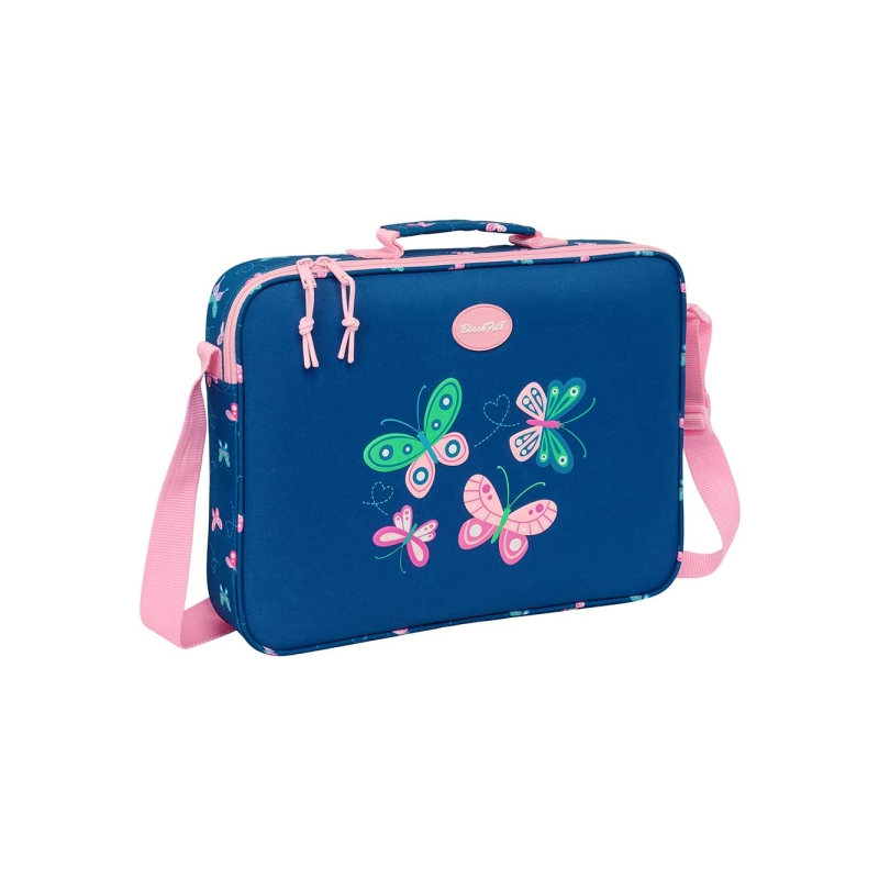 Porte-documents zippé Blackfit8 bleu marine papillons Porte-documents zippé Blackfit8 bleu marine papillons