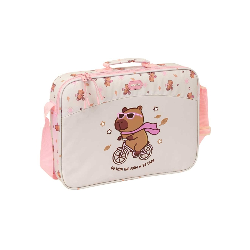 Mallette Capibara Safta bandoulière rose pastel 38x28x6 cm Mallette Capibara Safta bandoulière rose pastel 38x28x6 cm