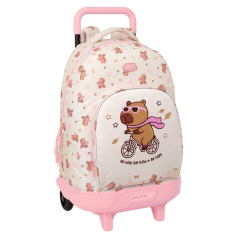 Sac à dos à roulettes rose