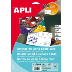 ✅ Apli Glossy Cartes de Visite Double Face 250g 10 Feuilles couleur Blanc en stock