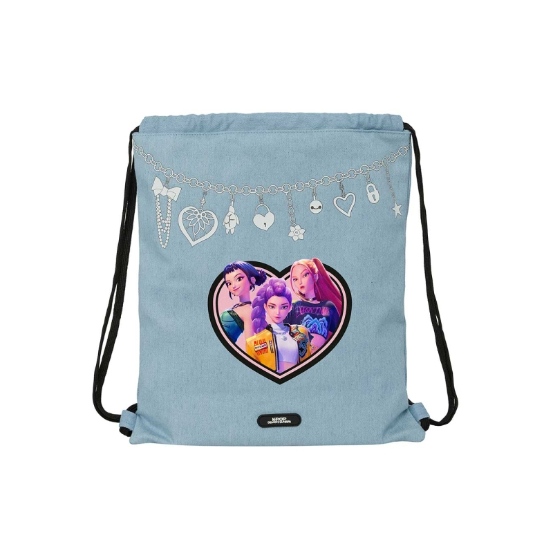 Sac à dos plat Demon Hunters Huntr/X bleu clair Sac à dos plat Demon Hunters Huntr/X bleu clair