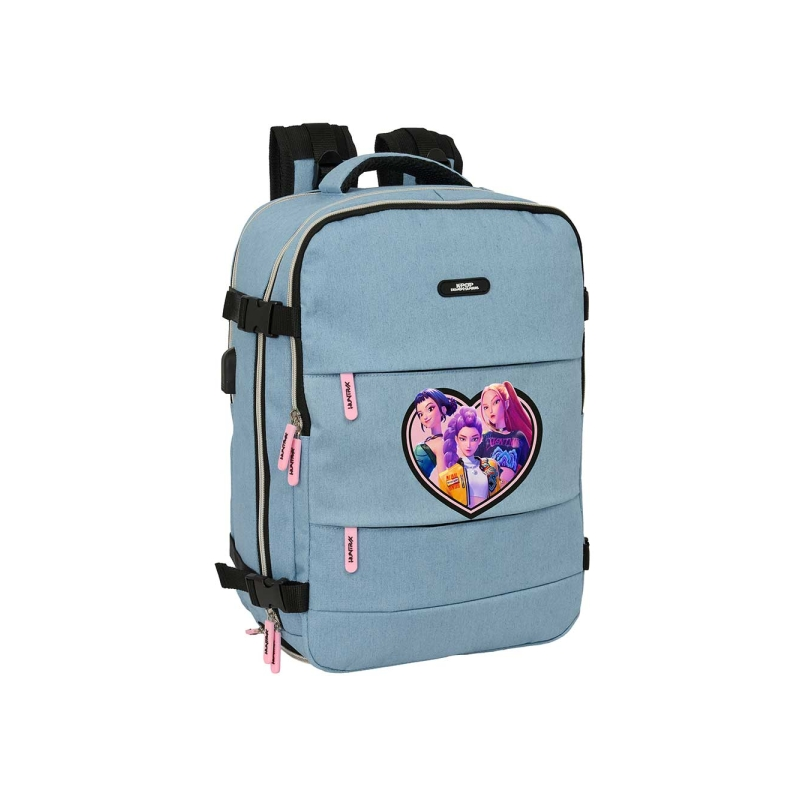 Sac à dos cabine K-Pop Demon Hunters bleu clair 15,6" USB Sac à dos cabine K-Pop Demon Hunters bleu clair 15,6" USB