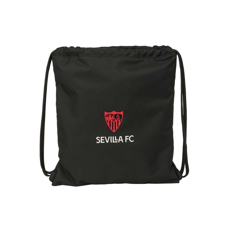 Sac à dos plat Sevilla FC noir à cordons 35x40 cm