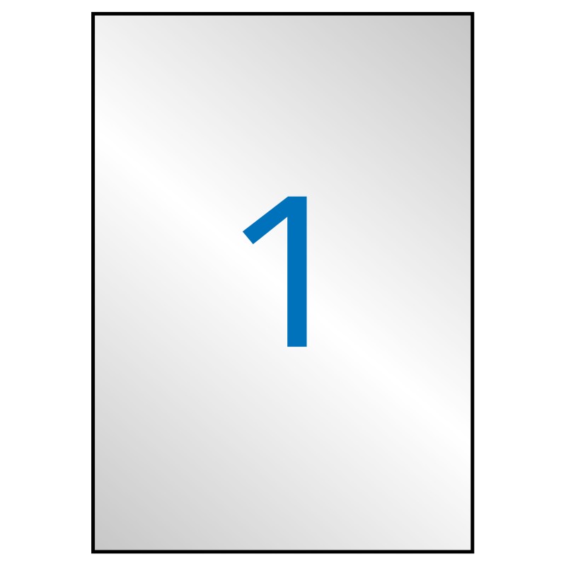 Étiquettes métallisées argentées Apli 210,0 x 297,0 mm 20 feuilles