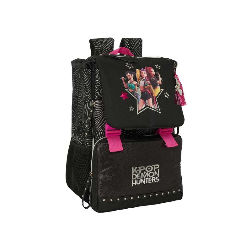 Sac à dos extensible K-Pop Demon Hunters noir rose