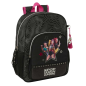Sac à dos K-Pop Demon Hunters noir et rose, chariot compatible Sac à dos K-Pop Demon Hunters noir et rose, chariot compatible