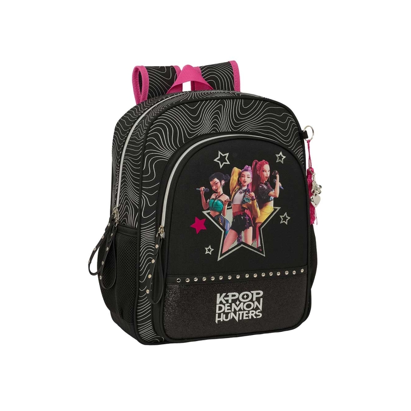 Sac à dos K-pop Demon Hunters 15L noir rose Sac à dos K-pop Demon Hunters 15L noir rose