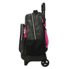 sac à dos à roulettes noir rose