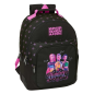 Sac à dos K-Pop Demon Hunters noir rose poché frontale Sac à dos K-Pop Demon Hunters noir rose poché frontale
