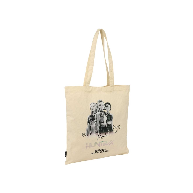 Sac fourre-tout K-Pop Demon Hunters beige 38x42 cm Sac fourre-tout K-Pop Demon Hunters beige 38x42 cm
