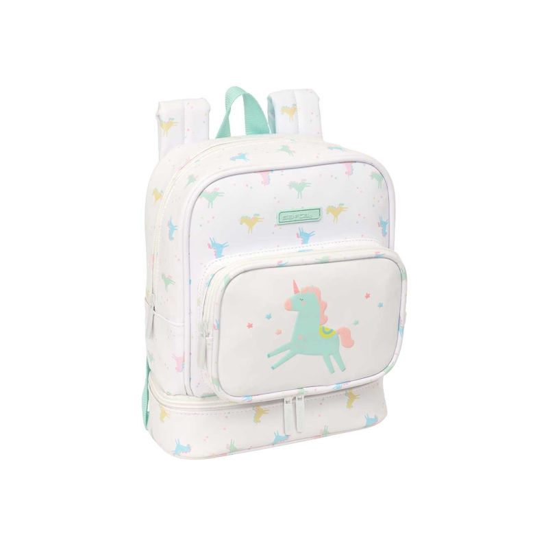 Sac à dos isotherme bébé licorne blanc porte-carte
