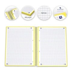 ✅ Cahier Oxford A4+ 5x5mm 80f Jaune couleur jaune en stock