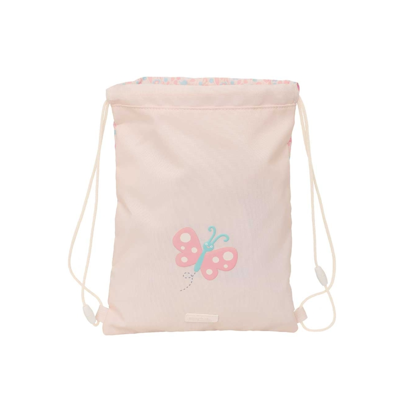 Sac plat Safta Butterfly 3L rose pastel avec poche zippée Sac plat Safta Butterfly 3L rose pastel avec poche zippée