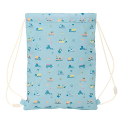 Sac plat Safta Cranes 3L bleu clair avec poche zippée
