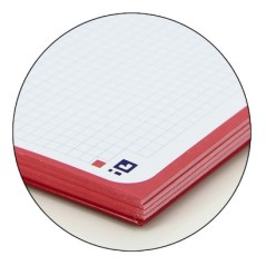 Cahier Oxford A4+ 5x5mm 80f Rouge