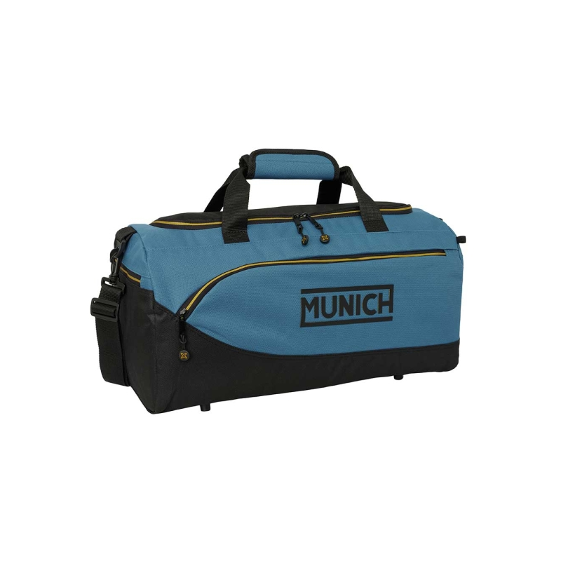 Sac de sport Munich noir bleu bandoulière ajustable Sac de sport Munich noir bleu bandoulière ajustable