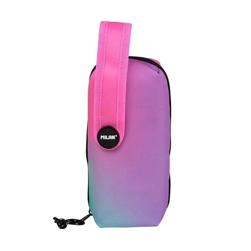 Lot de 4 trousses Milan Sunset Pink avec contenu standard - Contenu : gomme, 2 taille-crayons, crayon graphite HB, 3 stylos