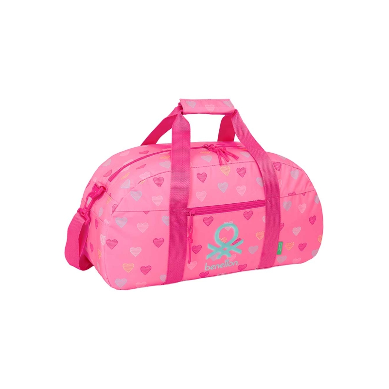 Sac de sport Benetton Heart rose à bandoulière réglable