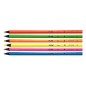 Lot de 6 crayons de couleur triangulaires Milan Fluo - Mine 2,9 mm - Ergonomiques - Incassables - Bois de tilleul - Couleurs