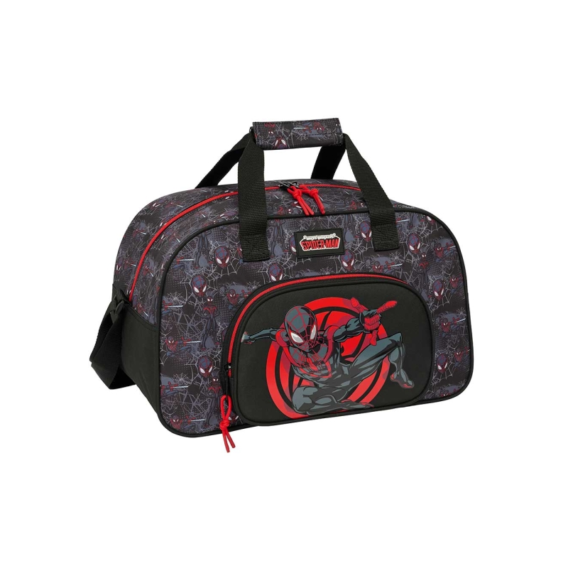 Sac de sport Miles Morales noir et rouge bandoulière réglable Sac de sport Miles Morales noir et rouge bandoulière réglable