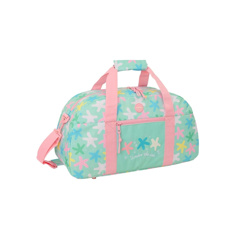 Sac de sport étoiles vert à bandoulière 50 cm