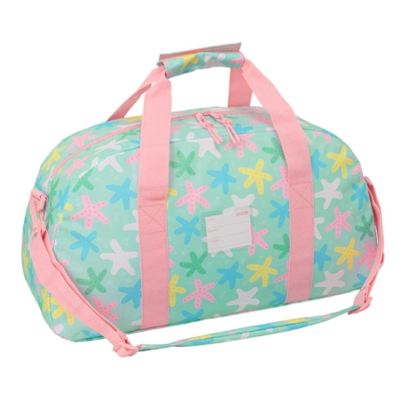 Sac de sport étoiles vert à bandoulière 50 cm