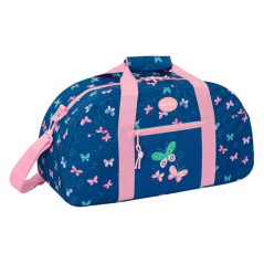 sac de sport bleu marine papillons
