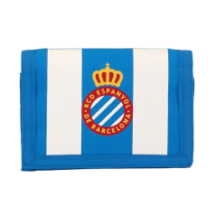 Portefeuille bleu blanc velcro