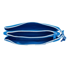 Trousse trois compartiments bleu blanc