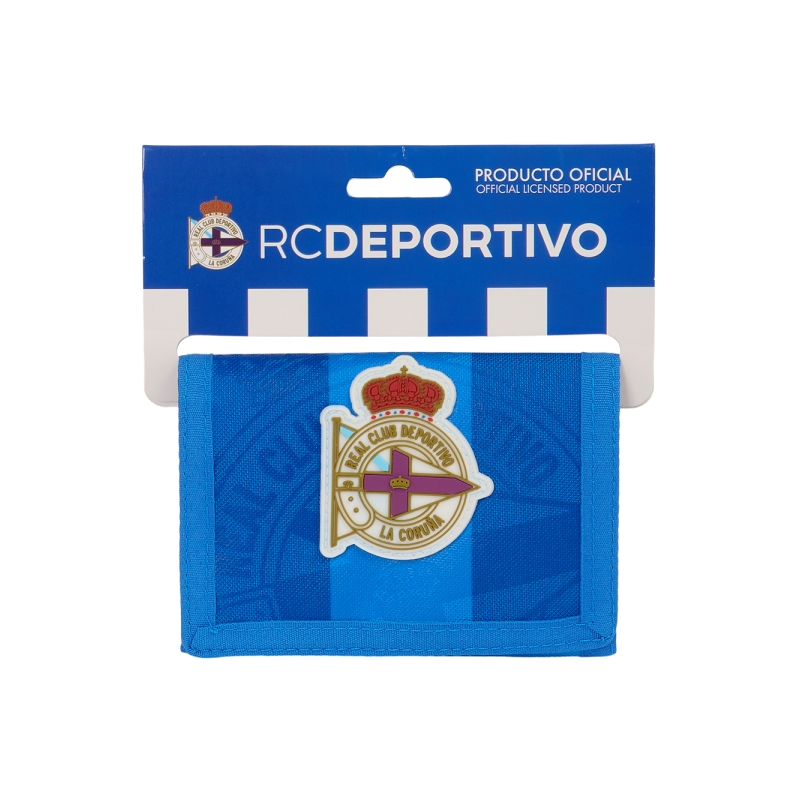 Portefeuille Deportivo de la Coruña bleu à velcro