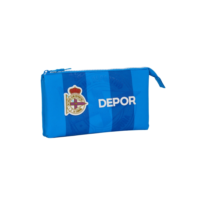 Trousse 3 compartiments Real Deportivo de la Coruña bleue