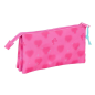 Trousse Barbie cœurs 3 compartiments rose 22 cm