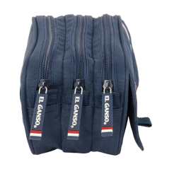 Trousse trois compartiments bleu marine