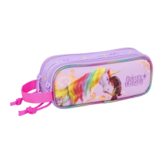 Trousse rose deux compartiments licornes