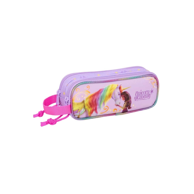 Trousse Licornes 2 compartiments rose Safta Trousse Licornes 2 compartiments rose Safta