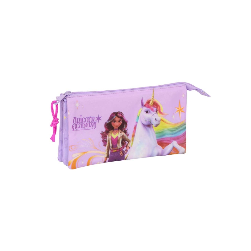 Trousse 3 compartiments Unicorn Academy rose Safta Trousse 3 compartiments Unicorn Academy rose Safta