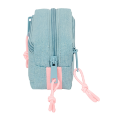 Trousse turquoise trois compartiments
