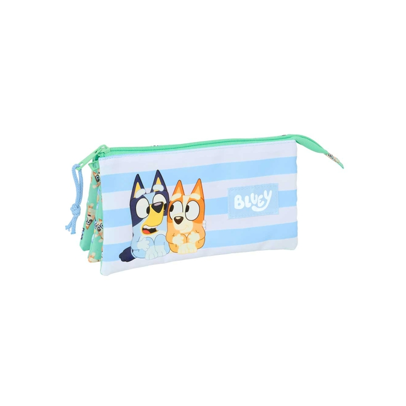 Trousse Bluey Sisters 3 compartiments bleue 0,6 L 22x12 cm