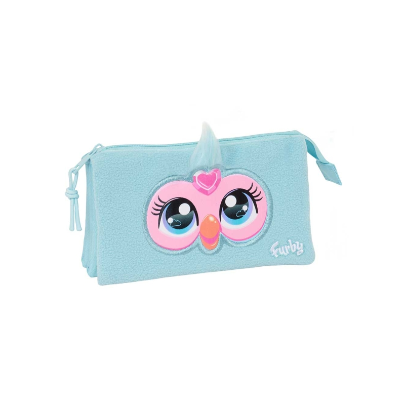 Trousse 3 compartiments Furby Safta bleu clair 0,6 L