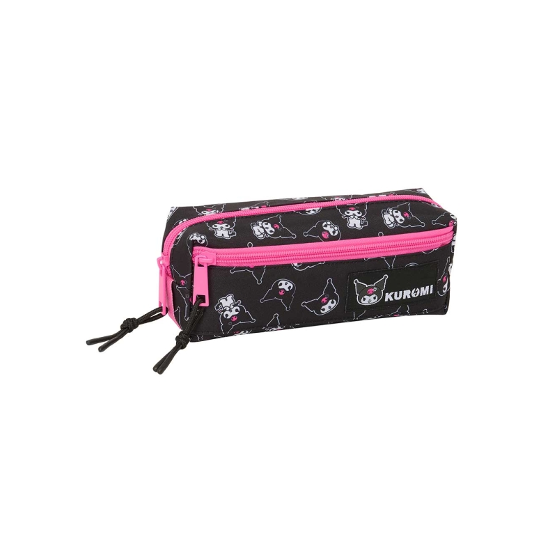 Trousse Kuromi Safta 3 compartiments noir rose 0,98 L Trousse Kuromi Safta 3 compartiments noir rose 0,98 L