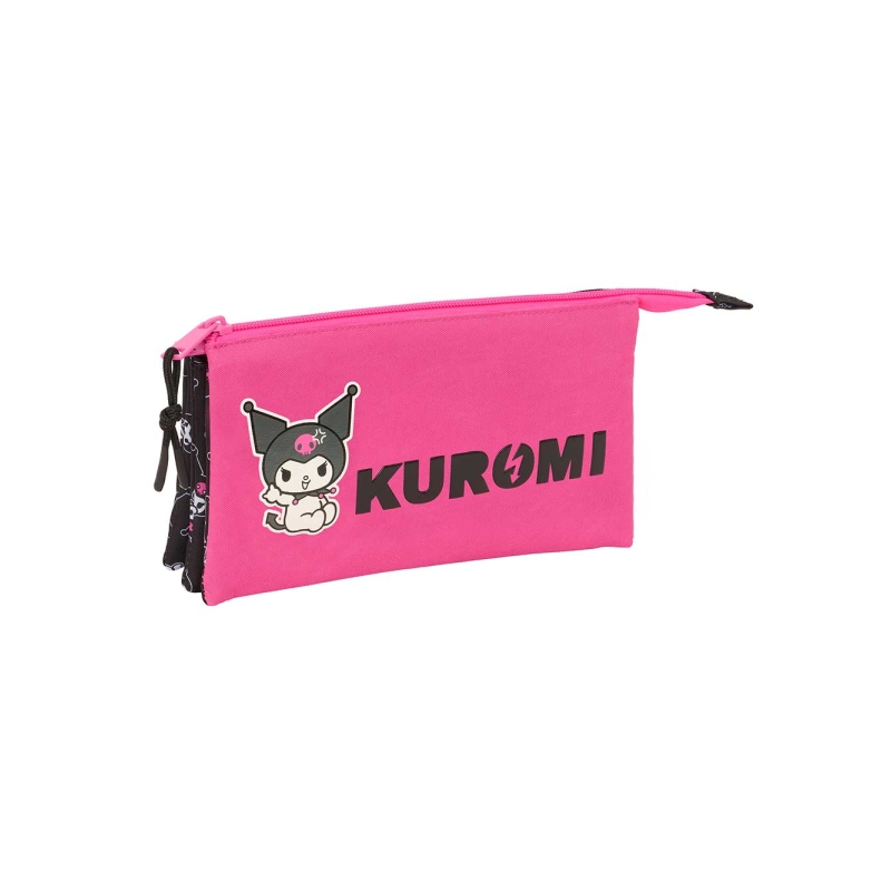 Trousse Kuromi 3 compartiments noir rose 0,6 L Trousse Kuromi 3 compartiments noir rose 0,6 L