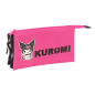 Trousse Kuromi 3 compartiments noir rose 0,6 L Trousse Kuromi 3 compartiments noir rose 0,6 L