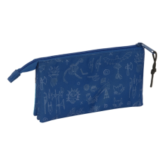 Trousse Dragons 3 compartiments bleu marine Safta