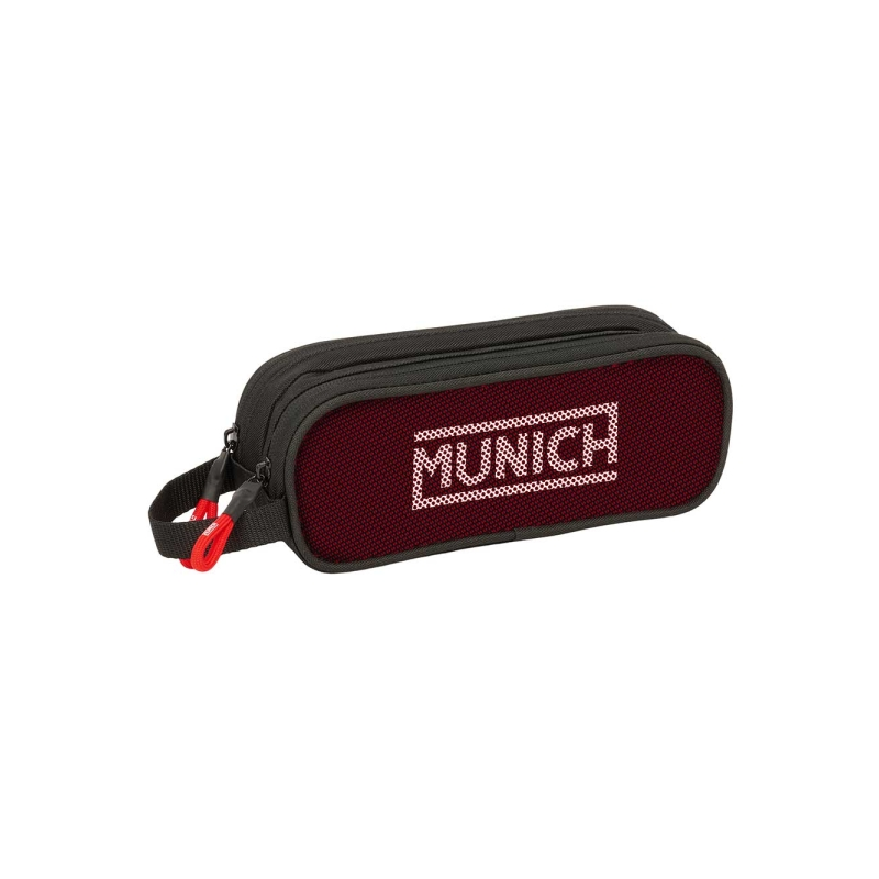 Trousse Safta Munich Vulcan 2 compartiments noir rouge