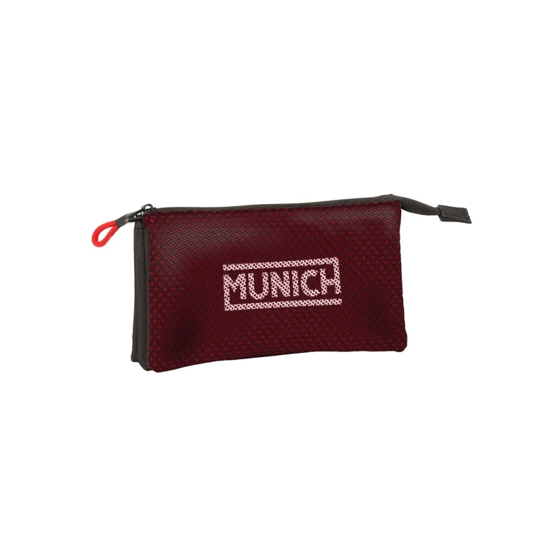Trousse 3 compartiments Safta Munich noir rouge Trousse 3 compartiments Safta Munich noir rouge