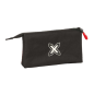 Trousse 3 compartiments Safta Munich noir rouge Trousse 3 compartiments Safta Munich noir rouge