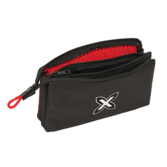 Trousse trois compartiments noir rouge